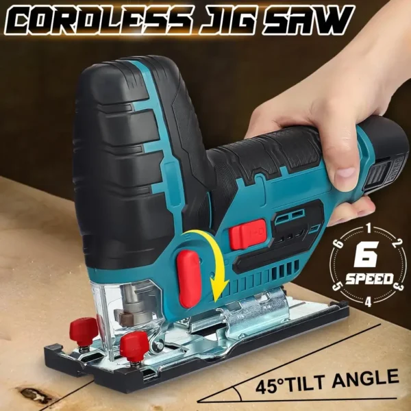 1000W Brushless Jig Saw Adjustable Speed Tool Kit For Wood Metal And Plastic Cutting Cordless Power Saws