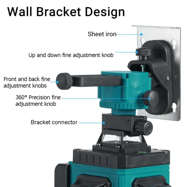 New Industrial Grade 4D 16 Lines Green 360 degrees Auto Self-Leveling Laser Level Rotary Cross Measure - Image 3