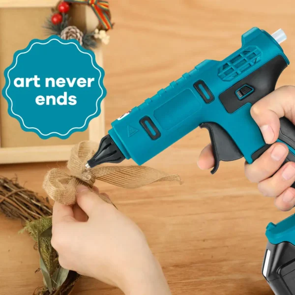 CISIVIS 18V Battery Cordless Electric Hot-Melt Glue Gun with 11mm Glue Stick & Hot Air Gun Hot Melt Weld Features - Image 4