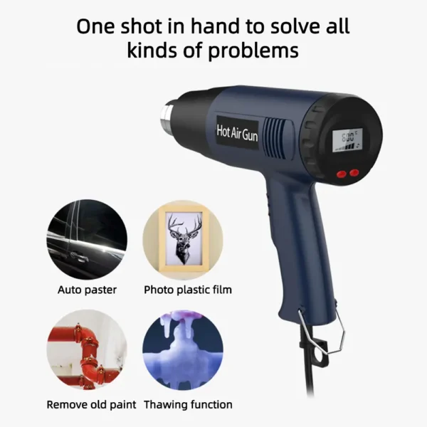 2000W Electric Hot Air Heat Guns Variable Temperature Paint Stripper + 4 Nozzle - Image 6