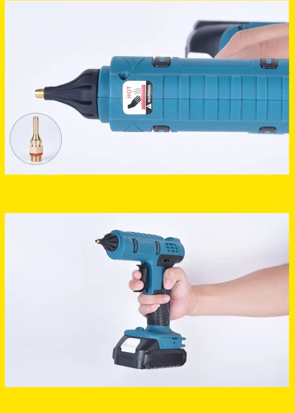 CISIVIS 18V Battery Cordless Electric Hot-Melt Glue Gun with 11mm Glue Stick & Hot Air Gun Hot Melt Weld Features - Image 5