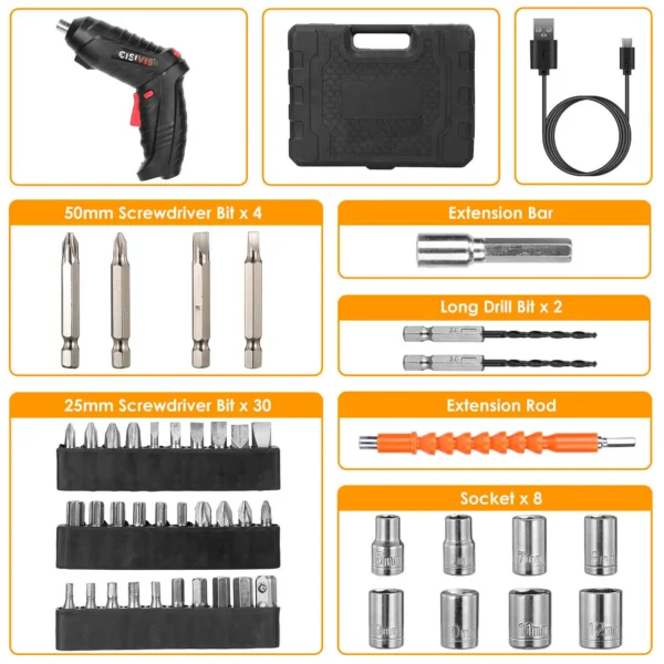 CISIVIS 21V 3.5N.M Cordless Drill Electric Screwdriver Set - Image 5