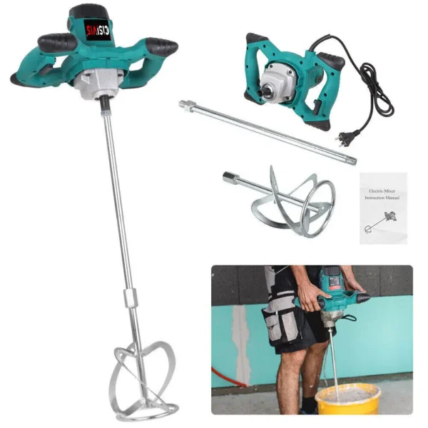 One-stop Machine Paint Mixer 6 Speed Adjustable Paint And Cement Putty Powder Mixer with stirring rod - Image 5