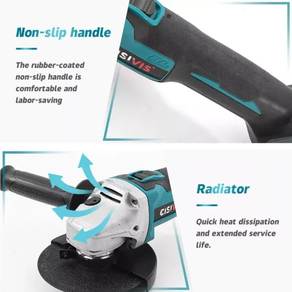 CISIVIS 21V 9000RPM 125mm Brushless Cordless Angle Grinder