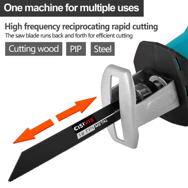Customized Handheld Cordless Electric Reciprocating Saw With 12 Pcs Saw Blade Battery Power Chainsaw - Image 6