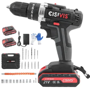 CISIVIS 10mm 25N.M 21V 180W 1800RPM Brush Cordless Power Drill Set