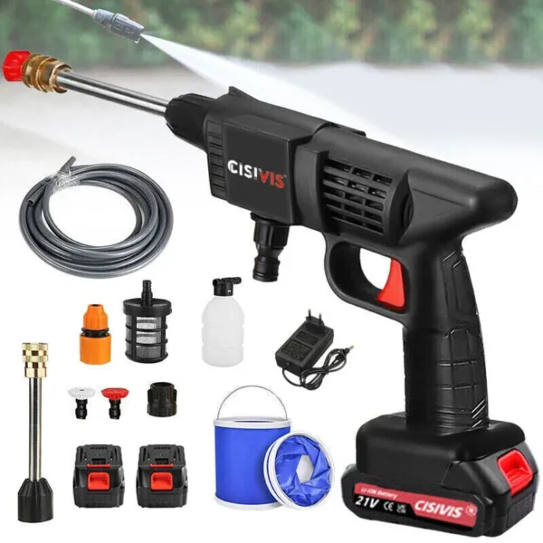 High-Pressure 21v Electric Power Car Washer With Nozzles And Battery For Cleaning Cars Pools Gardens Car Wash Foam Gun - Image 6