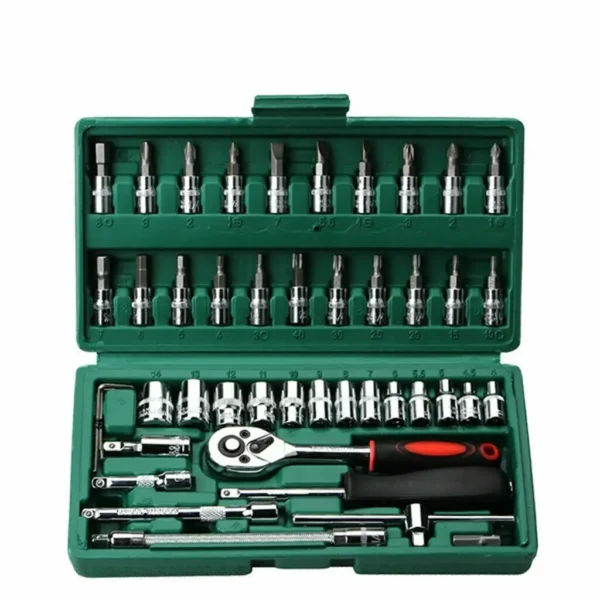 52 piece metric socket set ratchet wrench kit