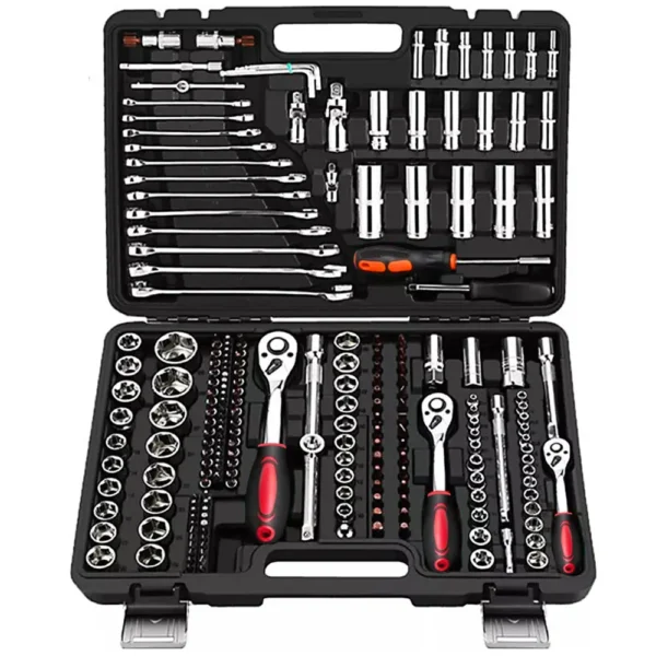 216pcs ratchet wrench toolbox set auto repair kit