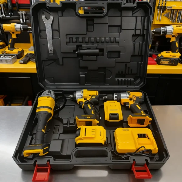Cordless Power Tool Combo Set TZ0005 – 3-Piece 2-Battery Kit for Workshop & DIY