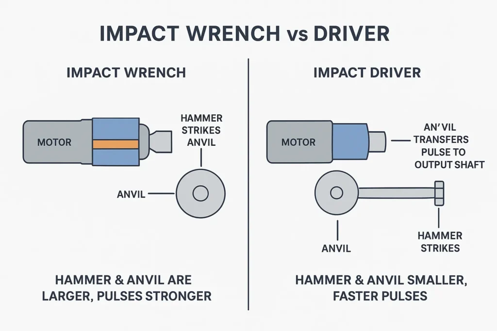 impact wrench vs driver working principle
